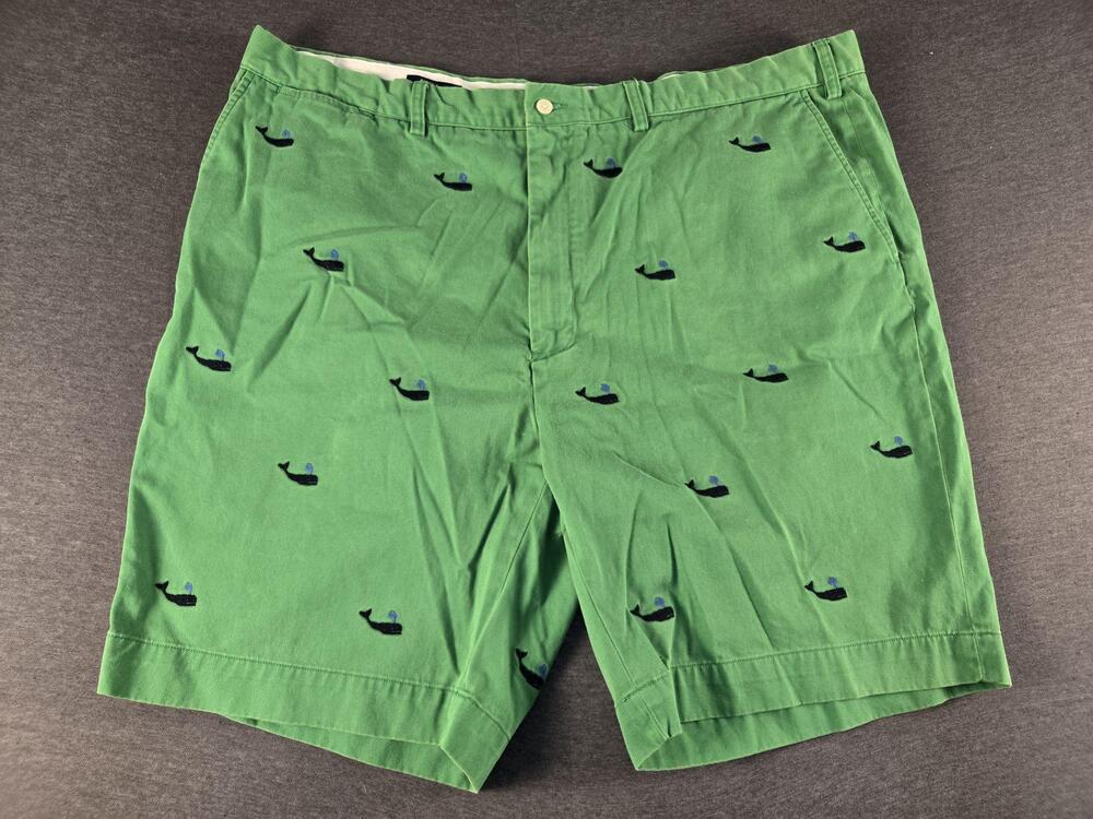 Polo Ralph Lauren Shorts Mens 46 Green Whale Embroidered Chino Big Tall Nautical